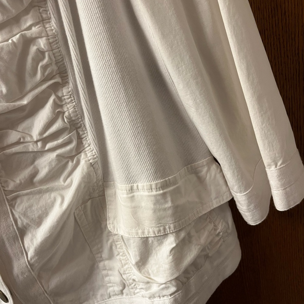 Avenue White Rouched Front Spring Jacket - Picture 3 of 5